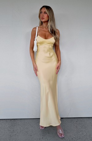 White Fox It's Not The Same Maxi Women Dress Lemon | NZ ECKA-36047