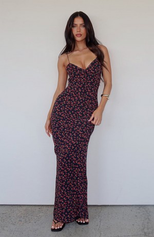 White Fox New Beginnings Maxi Women Dress Red Rose | NZ JQNM-04352