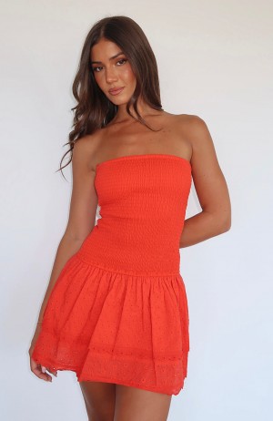 White Fox Seeking You Strapless Mini Women Dress Red | NZ AUOI-51948