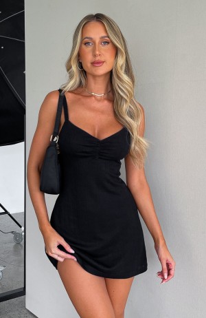 White Fox Show Me Around Mini Women Dress Black | NZ JDZO-63124