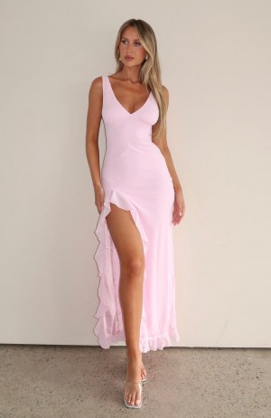 White Fox Tell Me Everything Maxi Women Dress Pink | NZ GNTJ-05842